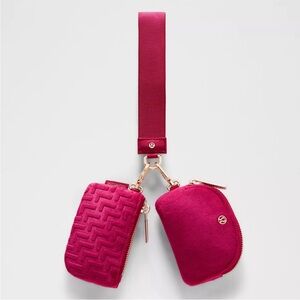 Lululemon Dual Pouch Wristlet Monogram Velvet Berry Rumble Pink